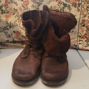 Brown Leather vintage jennifer tanker boots